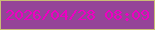 文字の大きさ：4、枠の色：cabd75、背景の色：954498、文字の色：ee00c3 無料ブログパーツのブログ時計