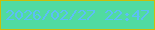 文字の大きさ：4、枠の色：cabe09、背景の色：50dba1、文字の色：5cbef6 無料ブログパーツのブログ時計