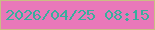 文字の大きさ：2、枠の色：cabe83、背景の色：e978b9、文字の色：39ae9d 無料ブログパーツのブログ時計