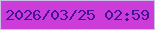 文字の大きさ：3、枠の色：cabfe6、背景の色：cb3cd8、文字の色：451395 無料ブログパーツのブログ時計