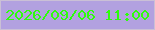文字の大きさ：1、枠の色：cac0d6、背景の色：b2a1e0、文字の色：2efd0d 無料ブログパーツのブログ時計