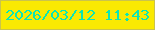 文字の大きさ：4、枠の色：cac34c、背景の色：f9e902、文字の色：0ce5b5 無料ブログパーツのブログ時計