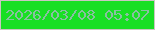 文字の大きさ：5、枠の色：cac6c2、背景の色：18df24、文字の色：88c0a0 無料ブログパーツのブログ時計