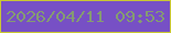 文字の大きさ：2、枠の色：cac831、背景の色：7750c5、文字の色：859b72 無料ブログパーツのブログ時計