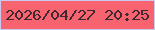文字の大きさ：2、枠の色：cac9ee、背景の色：f7636f、文字の色：412732 無料ブログパーツのブログ時計