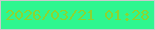 文字の大きさ：3、枠の色：cacacc、背景の色：2ff68f、文字の色：8cd530 無料ブログパーツのブログ時計