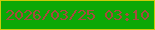 文字の大きさ：4、枠の色：cacb0b、背景の色：0ba806、文字の色：a54b3e 無料ブログパーツのブログ時計