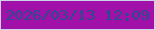 文字の大きさ：1、枠の色：cad4e6、背景の色：a110a8、文字の色：284d8d 無料ブログパーツのブログ時計
