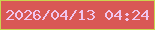 文字の大きさ：3、枠の色：cad54f、背景の色：d95855、文字の色：f0c6ee 無料ブログパーツのブログ時計