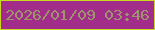 文字の大きさ：5、枠の色：cada1f、背景の色：a22c89、文字の色：9e9469 無料ブログパーツのブログ時計
