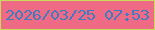 文字の大きさ：1、枠の色：cadb5b、背景の色：ef6a85、文字の色：3f7bbf 無料ブログパーツのブログ時計