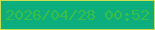 文字の大きさ：1、枠の色：cadc4f、背景の色：0dae7e、文字の色：39bf43 無料ブログパーツのブログ時計