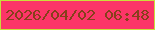 文字の大きさ：1、枠の色：cade3b、背景の色：fc3568、文字の色：86401b 無料ブログパーツのブログ時計