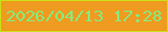 文字の大きさ：1、枠の色：cae015、背景の色：ef9a20、文字の色：86ec7d 無料ブログパーツのブログ時計