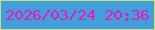 文字の大きさ：1、枠の色：cae36d、背景の色：439ede、文字の色：e917bc 無料ブログパーツのブログ時計