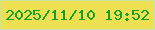 文字の大きさ：5、枠の色：cae4a6、背景の色：ede153、文字の色：13a025 無料ブログパーツのブログ時計