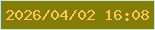 文字の大きさ：4、枠の色：cae7d0、背景の色：847e08、文字の色：fbc560 無料ブログパーツのブログ時計