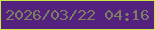 文字の大きさ：1、枠の色：cae843、背景の色：54217e、文字の色：7c7f60 無料ブログパーツのブログ時計