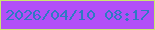 文字の大きさ：2、枠の色：cae86e、背景の色：b24ff7、文字の色：2e7ac4 無料ブログパーツのブログ時計