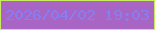 文字の大きさ：5、枠の色：caeb5d、背景の色：a865c3、文字の色：887ef3 無料ブログパーツのブログ時計
