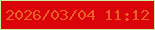 文字の大きさ：2、枠の色：caeda1、背景の色：db040a、文字の色：e85f27 無料ブログパーツのブログ時計