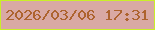 文字の大きさ：4、枠の色：caee29、背景の色：d9a9a4、文字の色：ad632f 無料ブログパーツのブログ時計