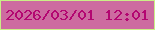 文字の大きさ：1、枠の色：caef87、背景の色：cd6ba0、文字の色：b30671 無料ブログパーツのブログ時計