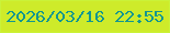 文字の大きさ：1、枠の色：caf239、背景の色：ceeb2a、文字の色：129690 無料ブログパーツのブログ時計