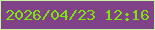 文字の大きさ：1、枠の色：caf3a5、背景の色：804388、文字の色：7de50d 無料ブログパーツのブログ時計