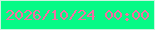 文字の大きさ：2、枠の色：caf4e0、背景の色：06fa86、文字の色：f46fa2 無料ブログパーツのブログ時計