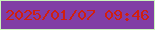文字の大きさ：4、枠の色：caf5bb、背景の色：813da5、文字の色：d11f0f 無料ブログパーツのブログ時計