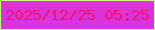 文字の大きさ：4、枠の色：cafb82、背景の色：da34df、文字の色：f81165 無料ブログパーツのブログ時計