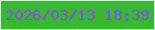 文字の大きさ：5、枠の色：cafbd1、背景の色：38b833、文字の色：8350e2 無料ブログパーツのブログ時計