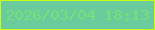 文字の大きさ：2、枠の色：cafe12、背景の色：6acc9c、文字の色：76e178 無料ブログパーツのブログ時計