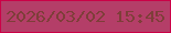文字の大きさ：3、枠の色：cb0147、背景の色：b43e68、文字の色：7e3e39 無料ブログパーツのブログ時計