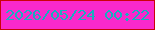 文字の大きさ：3、枠の色：cb0208、背景の色：f929cb、文字の色：18aebf 無料ブログパーツのブログ時計