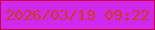 文字の大きさ：1、枠の色：cb0442、背景の色：ce29ed、文字の色：cf3b12 無料ブログパーツのブログ時計