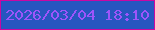 文字の大きさ：3、枠の色：cb07a2、背景の色：2756c0、文字の色：9d55fa 無料ブログパーツのブログ時計