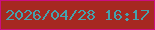 文字の大きさ：1、枠の色：cb0e82、背景の色：a62821、文字の色：45a2ad 無料ブログパーツのブログ時計