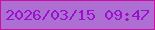 文字の大きさ：5、枠の色：cb0fa5、背景の色：ad70d2、文字の色：9a10cd 無料ブログパーツのブログ時計