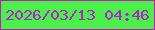 文字の大きさ：3、枠の色：cb12c4、背景の色：4af148、文字の色：b71dd3 無料ブログパーツのブログ時計