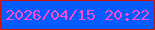 文字の大きさ：4、枠の色：cb1407、背景の色：045bfb、文字の色：f94bd0 無料ブログパーツのブログ時計