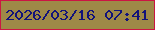 文字の大きさ：3、枠の色：cb1543、背景の色：9e8947、文字の色：12137a 無料ブログパーツのブログ時計