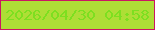 文字の大きさ：2、枠の色：cb1663、背景の色：aede36、文字の色：7ddf20 無料ブログパーツのブログ時計