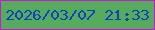 文字の大きさ：2、枠の色：cb17d9、背景の色：56ab5d、文字の色：0d43c2 無料ブログパーツのブログ時計