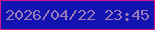 文字の大きさ：3、枠の色：cb1988、背景の色：1313b1、文字の色：9b7ab5 無料ブログパーツのブログ時計