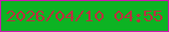 文字の大きさ：4、枠の色：cb19ae、背景の色：0db323、文字の色：b6333e 無料ブログパーツのブログ時計