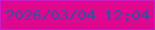 文字の大きさ：3、枠の色：cb1ac7、背景の色：de088f、文字の色：394ea0 無料ブログパーツのブログ時計