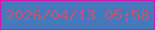 文字の大きさ：2、枠の色：cb1bb3、背景の色：4579bc、文字の色：c15679 無料ブログパーツのブログ時計