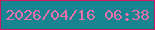 文字の大きさ：1、枠の色：cb1c61、背景の色：178591、文字の色：e86fa8 無料ブログパーツのブログ時計